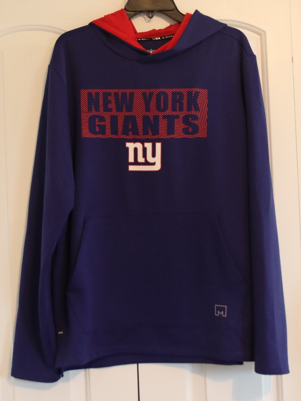 MSX By Michael Strahan NFL New York Giants Blue / Red Hooded Sweatshirt Large